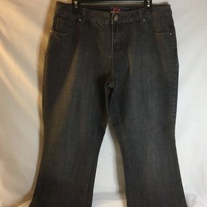 WAH Womens Gray Washed Stretch Jeans 14W